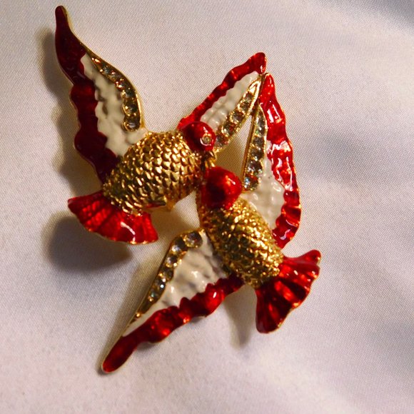 Vintage Hummingbird Rhinestone Brooch or Pendant - Picture 1 of 5